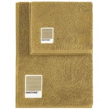 SWEET HOME Pantone - Set di Asciugamani 1+1 composto da Ospite 40x50cm + Viso 50x100cm, Certificato Oeko Tex, Beige