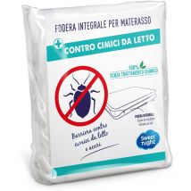 Fodera integrale per materasso una piazza e mezza 135x200 cm Anti cimice e antiacaro Silenzioso Chiusura a cerniera Senza trattamento chimico