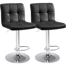 Barhocker 2er Set, Moderner Stil Barstuhl Höhenverstellbar 60-80 cm, Metallbeine Bar Hocker, Hocker Küche, Hoch Barhocker mit Lehne, Geeignet für