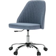 Sweetcrispy - Bürostuhl Ohne Armlehnen Schreibtischstuhl mit Stoffbezug Sitzkissen Criss Cross Chair mit Breiterem Polster zum Sitzen im