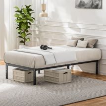 Sweetcrispy - Cadre de lit en métal, Sommier ,Assemblage Simple, pour Adultes, Enfants (100x190cm)