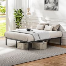Sweetcrispy - Cadre de lit en métal, Sommier ,Assemblage Simple, pour Adultes, Enfants (150x200cm)