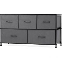 Sweetcrispy - Commode à tiroirs – Multifonctionnelle adaptée aux chambres à coucher, commode à 5 tiroirs, commode en tissu avec cadre en acier