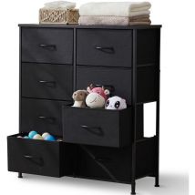 Sweetcrispy - Commode à tiroirs – Multifonctionnelle adaptée aux chambres à coucher, commode à 8 tiroirs, commode en tissu avec cadre en acier