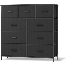 Kommode mit Schubladen - kommoden & Sideboards für Schlafzimmer Geeignet, Komodenschrank mit 9 Schubladen, Stoffkommode mit Stabilem Stahlrahmen,
