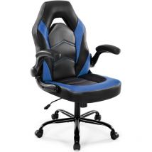 Sweetcrispy Gaming Stuhl - Ergonomischer Gaming Sessel, Verstellbarer Drehbarer Gamingstuhl aus PU-Leder mit klappbaren Armlehnen, Geeignet für