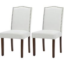 Sweetcrispy - Esszimmerstühle 2er Set, Elegant und Schön Modern Stühle Esszimmer, Leinenstoff Gepolstert küchenstühle, Kratzfester Boden