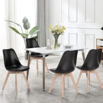 Sweetcrispy - Lot de 4 chaises de salle à manger, élégantes et belles chaises de salle à manger modernes, chaises de cuisine rembourrées en cuir pu,