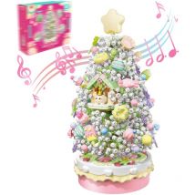 Sweetheart Christmas Tree Building Blocks Set, Lighted Christmas Music Box, Holiday Home Decoration, Creative Gift for Adults and Teens (1365Pcs)