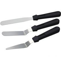 KitchenCraft Sweetly Does It Set di 3 Spatole per Dolci con Lama Piatta e Angolata in Acciaio Inox