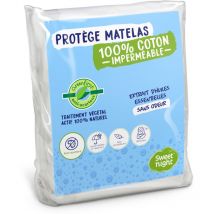 Protège matelas 140x200 cm Greenfirst Actif 100% Naturel et Anti-Acariens Alèse Imperméable Molleton 100% Coton