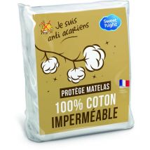Sweet Night - Sweetnight - Protège matelas 180x200 cm Molleton 100% coton Alèse Imperméable et Anti Acariens Silencieux et Respirant