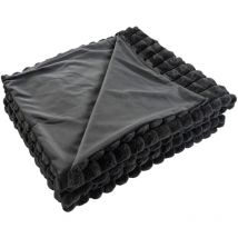 Sweety - plaid - 150x200 cm - en velours - gris anthracite