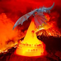 Lampes Dragon de Feu, Lampes Dragon Volcano Imprimées en 3D Veilleuse Lune avec Rechargeable par usb, Lampe de Bureau pour Chambre à Coucher Bureau