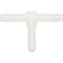 Schlauchverbinder T-Form 8mm – Mutter zum Aufschieben auf Blechkanten – Kunststoff – 8mm – 30mm – 58mm