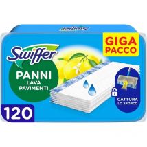 Lavapavimenti, 120 Panni Umidi, Limone, Pulizia Igienica Profonda, Rimuove Sporco e Batteri, Catturapolvere, Per Tutti i Tipi di Pavimenti, Maxi
