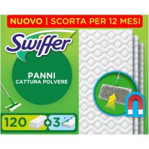 Panni Catturapolvere, 120 Panni Microfibra Dry e 3 Panni Lavapavimenti, Panni Cattura Polvere e Sporco, Ottimo per Tutti i Tipi di Pavimenti e per i