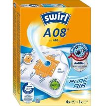 Sacchetto per aspirapolvere A08 – 4 pz – MicroPor Plus, AntiBac, Dirtlock – Swirl