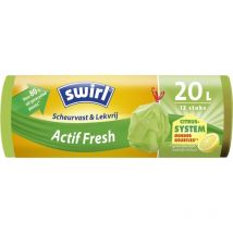 Sacs poubelle à pédale Swirl Actif Fresh au parfum de citron 20 l 12 pièces