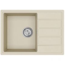 Swiss Aqua Technologies - 62x44 cm Granit-Einbauspüle mit umklappbarem Abtropfbecken, Jasmin (SATSINKGE2J)