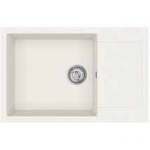 Swiss Aqua Technologies - 78x50 cm sink with reversible drainer in Granite, Built-in, white (SATSINKGQT105W)