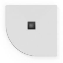 Swiss Aqua Technologies - Alek Plato de ducha cuadrante de 90x90cm con sifón, en mármol fundido, Blanco (SATALEK90SB-S)