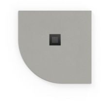 Alek Receveur de douche quart de rond 90x90cm avec siphon, marbre coulé, Gris (SATALEK90SS-S) - Swiss Aqua Technologies