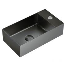 Aurum Lave mains en Acier Inoxydable 304, 40x22x11cm, Gun Métal brossé pvd (SATAUR4022BGM) - Swiss Aqua Technologies