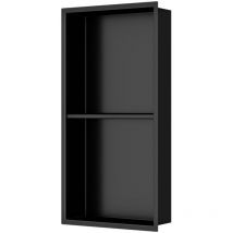 Aurum UP-Wandnische, Edelstahl 304, 2 Regale, 60x30x10cm, Mattschwarz (SATAURN6030SMB) - Swiss Aqua Technologies