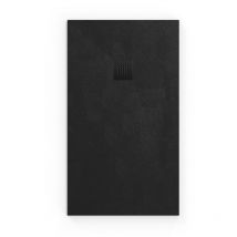 Swiss Aqua Technologies - B-way Plato de ducha rectangular 140x80cm con sifón, en mármol fundido, Negro (SATALEK14080-S)