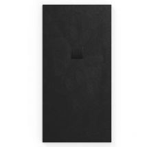 B-Way Receveur rectangulaire 160x90cm avec siphon, en marbre coulé, Noir (SATALEK16090-S) - Swiss Aqua Technologies