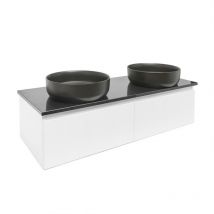 Swiss Aqua Technologies Badezimmermöbel mit Kunststeinplatte SAT Evolution 118x30x44,8 cm mattweiß (SATEVO120WMTK)