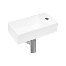 Brevis Lavabo sospeso con foro per rubinetto a destra, 40,5x20,5x10,5 cm + Sifone (SATBRE4020SR-SET2) - Swiss Aqua Technologies