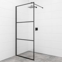 Swiss Aqua Technologies - Cabina doccia 90 cm, anticalcare, vetro trasparente, nero (SIKOWI90CP-SET)