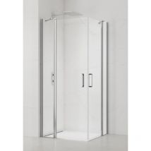 Fusion 90x80cm porta doccia a bilico ad angolo con profilo cromato lucido (SATFUDP9080) - Swiss Aqua Technologies
