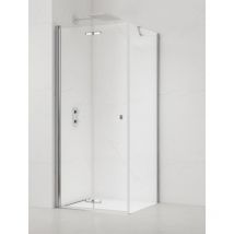 Swiss Aqua Technologies - Conjunto Mampara de ducha plegable/panel de cristal antical sat sk 100x100cm con perfiles cromados brillantes (SATSK100S100)