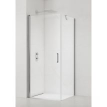 Swiss Aqua Technologies - Fusion Drehtür-/Wand-Set 80x90cm Antikalk mit Profilen in Glanzchrom (SATFUD80S90)