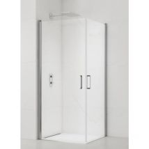 Fusion Eckduschtüren Akzente schwenkbar 100x100cm Antikalk mit Profilen glänzend verchromt (SATFUD100100) - Swiss Aqua Technologies