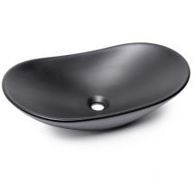 Infinitio Aufsatzwaschbecken 61,5x36 cm oval, ohne Überlauf, matt schwarz (SATINF61536BKM) - Swiss Aqua Technologies