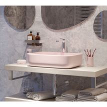 Swiss Aqua Technologies Infinitio Lavabo da appoggio 50 x 39 x 13 cm, senza troppopieno, Rosa opaco (SATINF5039PM)