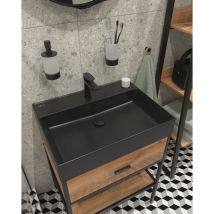 Swiss Aqua Technologies Lavabo rectangular SAT Infinitio negro mate 60,5x46,5 cm (SATINF6046BKM)