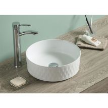 Swiss Aqua Technologies - Lavabo sobre encimera Infinitio 36 x 36 x 12 cm sin rebosadero, blanco brillo (SATINF3636)