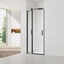 Mampara de ducha pivotante antical Fusion 100x196cm con perfil negro mate (SATFUDP100NIKAC) - Swiss Aqua Technologies