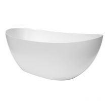 Swiss Aqua Technologies - Mette freistehende Badewanne 158 x 70 aus fließendem Marmor, 280 l, Weiß, (SATMET1580)