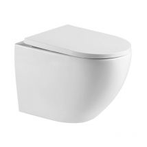 Swiss Aqua Technologies Rimless Tornado Quiet Wall-Hung Toilet with Invisible Fixings, Soft-Close Seat (SAT67010RTORP)