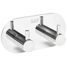 Selbstklebender Wandhaken mit zwei Haken aus Edelstahl, glänzend verchromt (HACEKNALEP2K) - Swiss Aqua Technologies