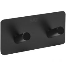 Selbstklebender Wandhaken mit zwei Haken aus Edelstahl, mattschwarz (HACEKNALEP2HMC) - Swiss Aqua Technologies