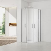 Set Duschtür 90x196 cm transparent + Profil für Duschwand + Griff für Duschtür (SATFUDP90NIKA) - Swiss Aqua Technologies
