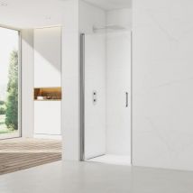Fusion ensemble porte pivotante /paroi 100x100cm anticalcaire avec profilés chrome brillant (SATFUD100S100) - Swiss Aqua Technologies