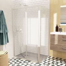 Swiss Aqua Technologies - tex bb 120x90cm Conjunto Mampara de ducha corredera/panel de cristal con perfiles cromados brillantes (TEXDBB120S90-SET)